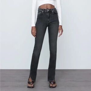 🆕 NWT ZARA HIGH RISE SPLIT SKINNY JEANS